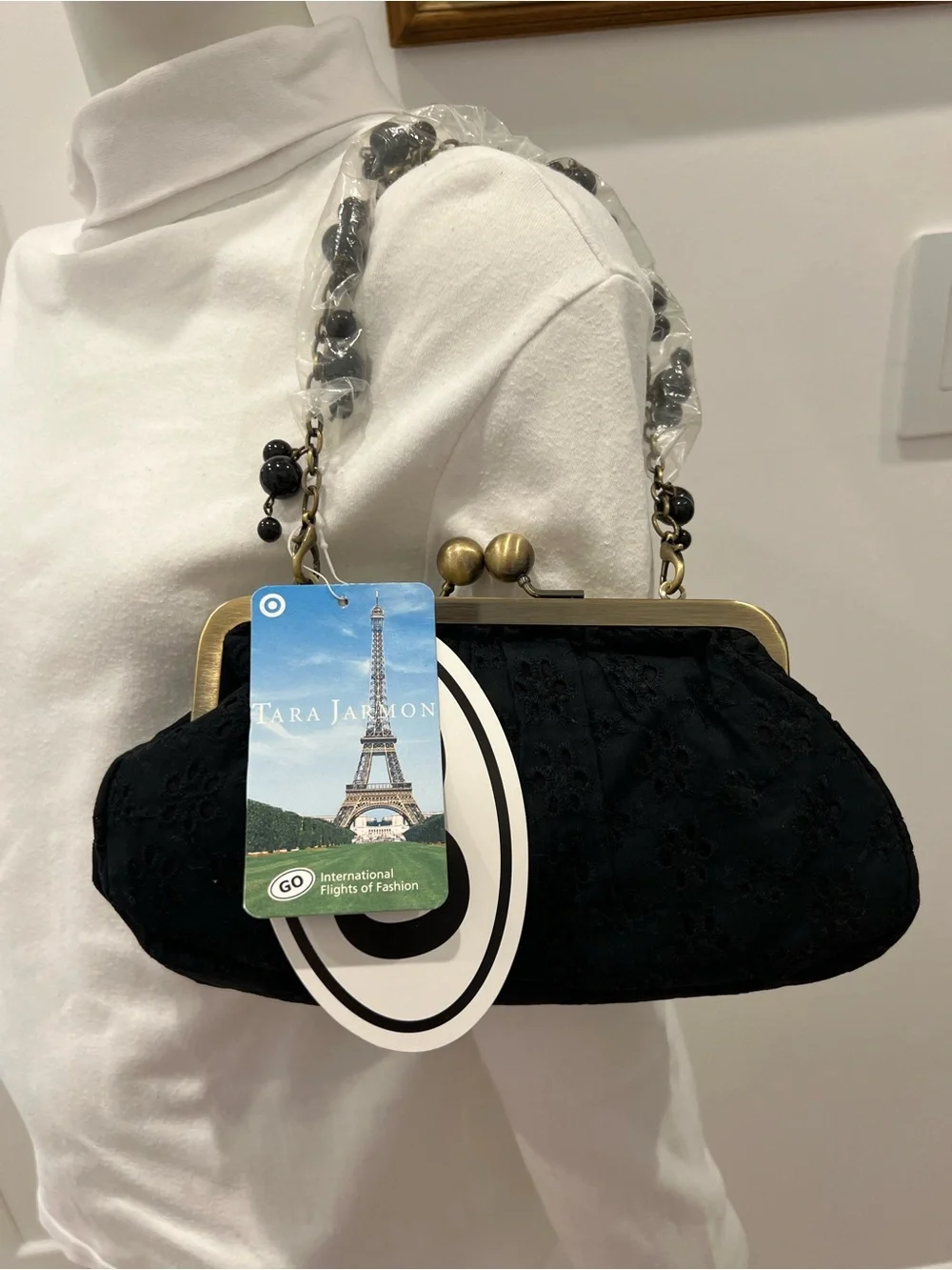 NWT Vintage Black Eyelet Tara Jarmon Bag